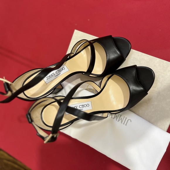 Jimmy Choo Carrie 85 sandal in Black (Brand New)